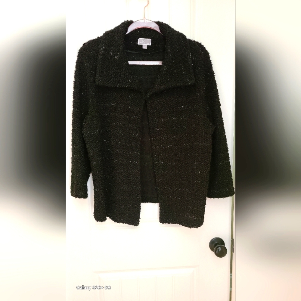 JM Collection Black Knit Cardigan